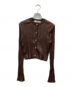 HER LIP TOハーリップトゥ）の古着「Random Ribbed Knit Cardigan」｜ブラウン