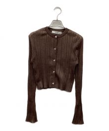 HER LIP TO（ハーリップトゥ）の古着「Random Ribbed Knit Cardigan」｜ブラウン