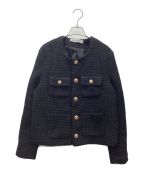 RANDEBOOランデブー）の古着「Classic tweed jacket RANDEBOO」｜ブラック