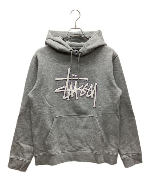 stussy（ステューシー）stussy (ステューシー) プルオーバーパーカー グレー サイズ:Mの古着・服飾アイテム