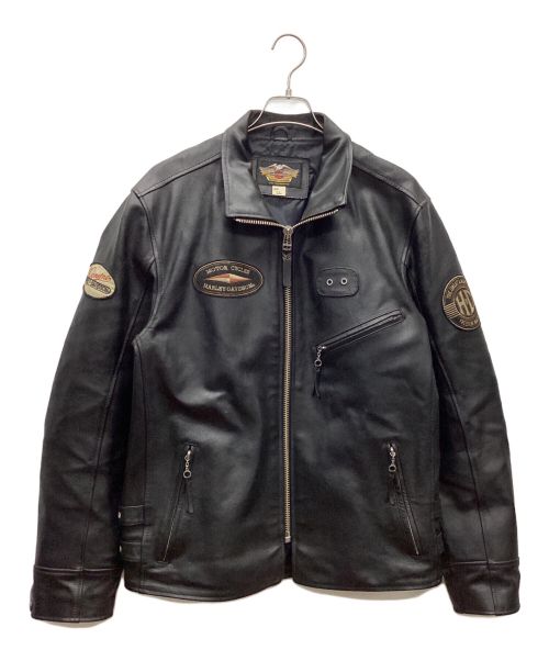 HARLEY-DAVIDSON（ハーレーダビッドソン）HARLEY-DAVIDSON (ハーレーダビッドソン) カウレザージャケット ブラック サイズ:LLの古着・服飾アイテム