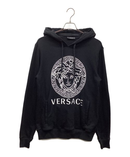 VERSACE（ヴェルサーチ）VERSACE (ヴェルサーチ) プルオーバーパーカー ブラック サイズ:Sの古着・服飾アイテム