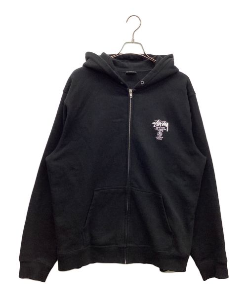 stussy（ステューシー）stussy (ステューシー) ジップアップパーカー ブラック サイズ:XLの古着・服飾アイテム