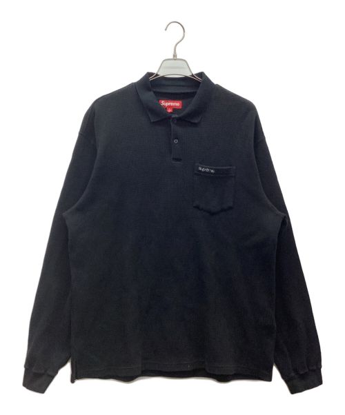 SUPREME（シュプリーム）SUPREME (シュプリーム) THERMAL L/S POLO SHIRT ブラック サイズ:Lの古着・服飾アイテム