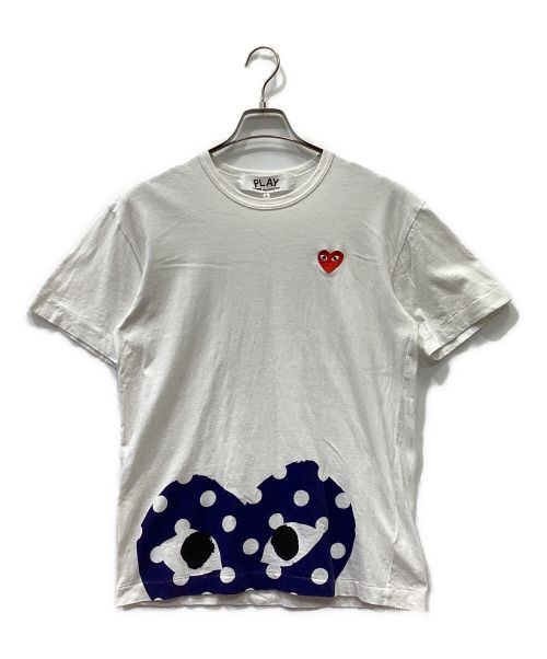 PLAY COMME des GARCONS（プレイ コムデギャルソン）PLAY COMME des GARCONS (プレイ コムデギャルソン) ハートプリント Tシャツ ホワイト サイズ:Lの古着・服飾アイテム