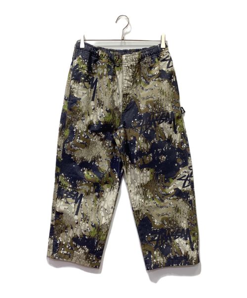 stussy（ステューシー）stussy (ステューシー) Veil Camo Beach Pants カーキ×ネイビー サイズ:Sの古着・服飾アイテム