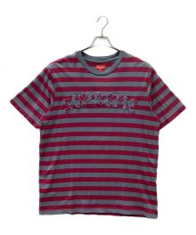 SUPREME（シュプリーム）の古着「ボーダーカットソー」｜パープル×グレー