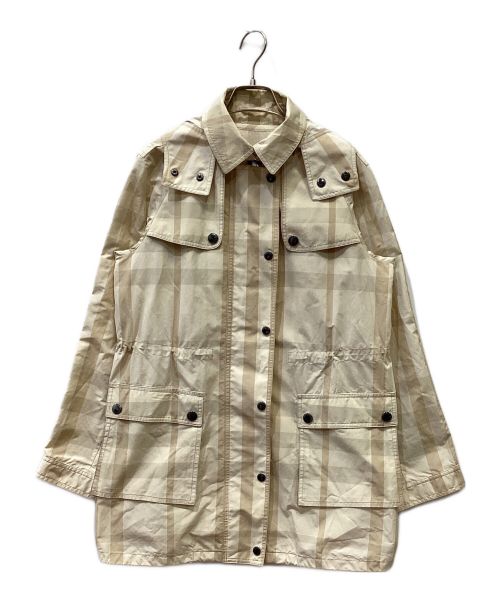 BURBERRY LONDON（バーバリーロンドン）BURBERRY LONDON (バーバリーロンドン) ジップアップコート アイボリー×ホワイト サイズ:40の古着・服飾アイテム