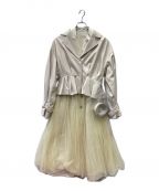 eimy istoireエイミーイストワール）の古着「hybrid leather tulle spring coat」｜ベージュ