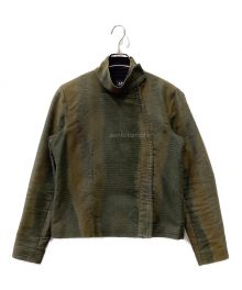 A.P.C.（アーペーセー）の古着「パイソン柄シングルライダースジャケット」｜カーキ