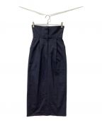 CLANEクラネ）の古着「2WAY FOLD MARVELT SKIRT」｜ネイビー