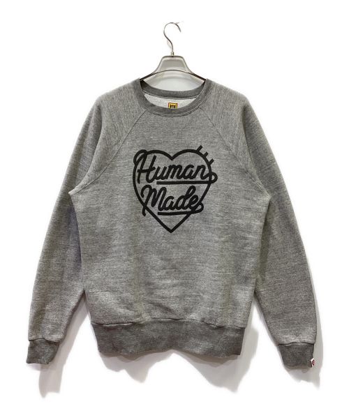 HUMAN MADE（ヒューマンメイド）HUMAN MADE (ヒューマンメイド) HEART LOGO RAGLAN SWEATSHIRT/裏起毛スウェット グレー サイズ:XXLの古着・服飾アイテム