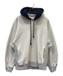 Champion×N.HOOLYWOOD（チャンピオン×エヌ ハリウッド）の古着「HOODED SWEATSHIRT MULTI」｜エクリュ×ライトグレー