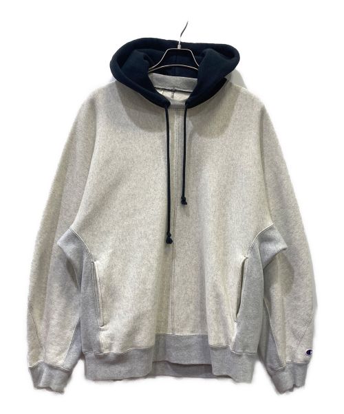 Champion（チャンピオン）Champion (チャンピオン) N.HOOLYWOOD (エヌ ハリウッド) HOODED SWEATSHIRT MULTI エクリュ×ライトグレー サイズ:LARGEの古着・服飾アイテム