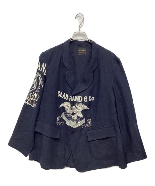 BY GLAD HAND（バイ グラッド ハンド）BY GLAD HAND (バイ グラッド ハンド) リネンジャケット ブラック サイズ:XLの古着・服飾アイテム