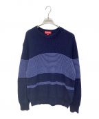 SUPREMEシュプリーム）の古着「TonalStripe CrewneckSweater」｜ネイビー×ブルー