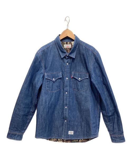 SUPREME（シュプリーム）Supreme (シュプリーム) LEVI'S (リーバイス) Denim Quilted Shirt ブルー サイズ:Mの古着・服飾アイテム