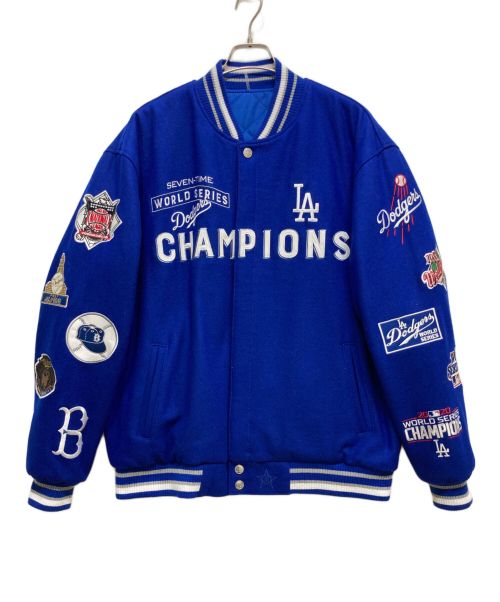 LA Dodgers（-）LA Dodgers (-) リヴァーシブルスタジャン ブルー サイズ:XLの古着・服飾アイテム