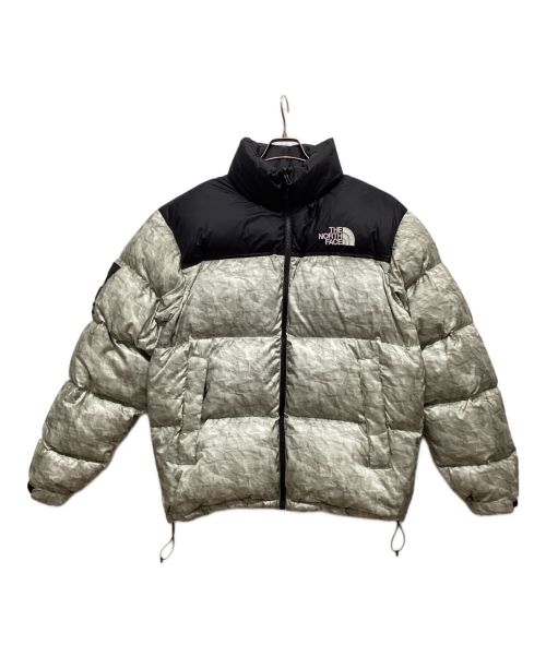 THE NORTH FACE（ザ ノース フェイス）THE NORTH FACE (ザ ノース フェイス) SUPREME (シュプリーム) PaperPrint Nuptse Jacket ブラック×グレー サイズ:Lの古着・服飾アイテム