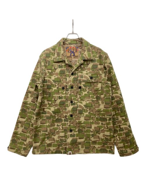 A BATHING APE（アベイシングエイプ）A BATHING APE (アベイシングエイプ) ミリタリージャケット グリーン サイズ:XLの古着・服飾アイテム