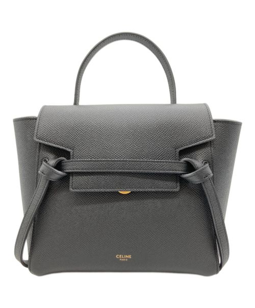 CELINE（セリーヌ）CELINE (セリーヌ) ショルダーバッグ　ナノベルトバッグ ブラックの古着・服飾アイテム