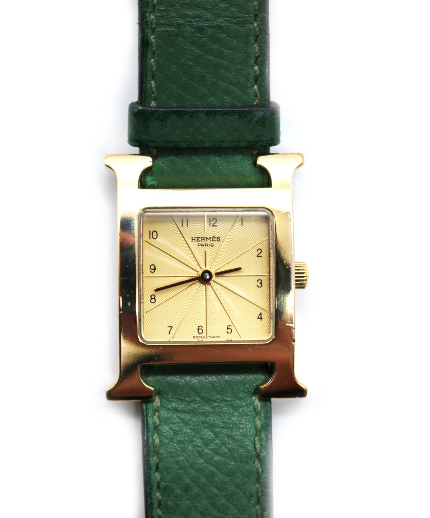 正規輸入品 エルメス Hウォッチ 白文字盤 クォーツ ゴールド 腕時計 - 時計