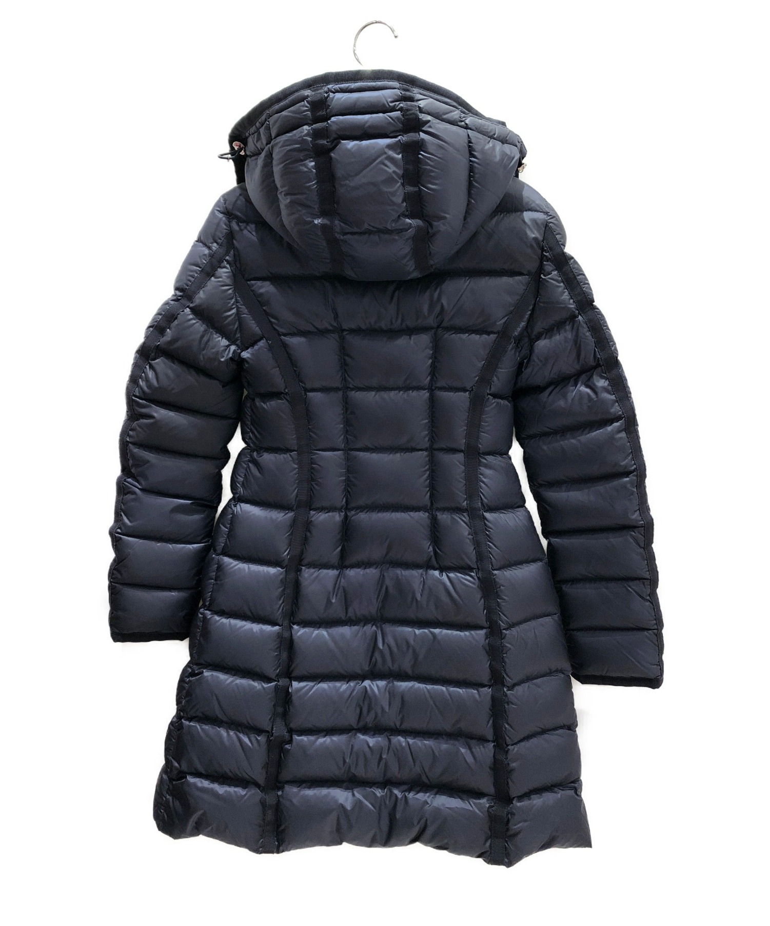 定番の中古商品 アームロゴワッペン 国内正規 Hermineエルミンヌ モンクレール Moncler フード付ダウン 中古 レディース ネイビー 4 コート