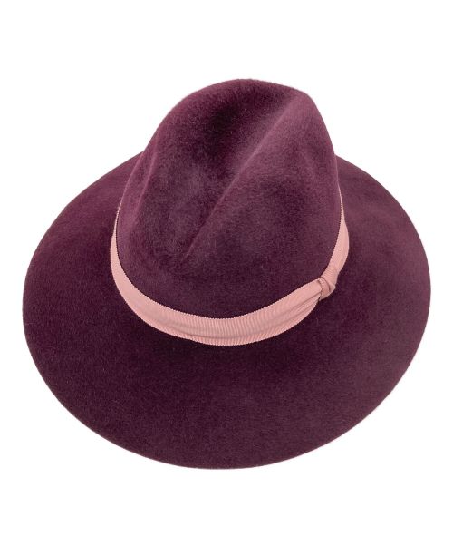 Chapeaud'O（シャポードオー）Chapeaud'O (シャポードオー) ラビットフェルト中折れハット ボルドー サイズ:size57 未使用品の古着・服飾アイテム