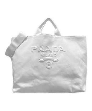 【中古・古着通販】PRADA (プラダ) ドリルトートバッグ ホワイト｜ブランド・古着通販 トレファク公式【TREFAC FASHION】スマホサイト