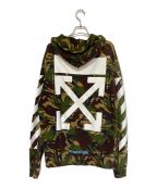 OFFWHITEオフホワイト）の古着「BACK AROW  CAMOUFLAGE ZIP UP FOODIE」