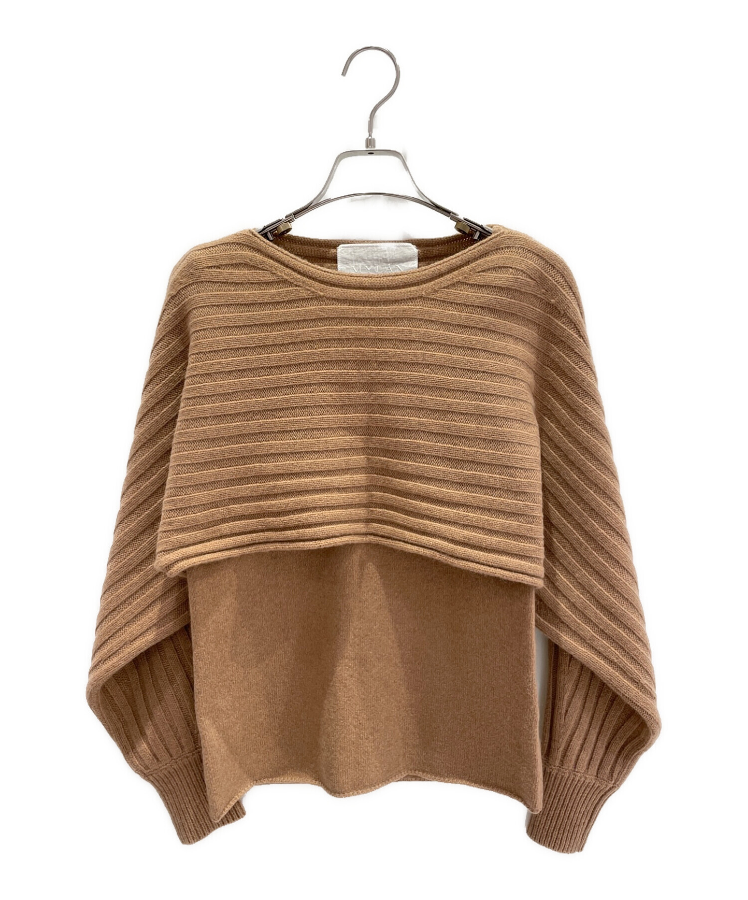 MYLAN (マイラン) Eco Cashmere Rib Knit Layered Top ブラウン サイズ:-