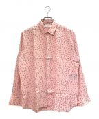 Saint Laurent Parisサンローランパリ）の古着「スタープリントシルクシャツ」｜ピンク