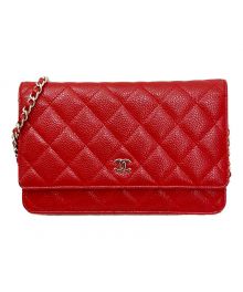 CHANEL（シャネル）の古着「マトラッセチェーンウォレット」｜レッド