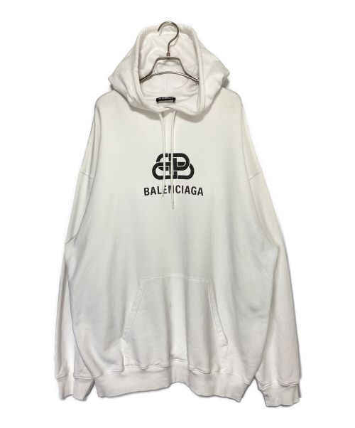 BALENCIAGA（バレンシアガ）BALENCIAGA (バレンシアガ) ロゴプルオーバーパーカー ホワイト サイズ:XLの古着・服飾アイテム