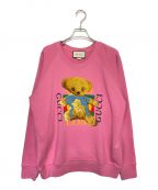 GUCCIグッチ）の古着「Animal Print Round Neck Long Sleeve Sweater」｜ピンク