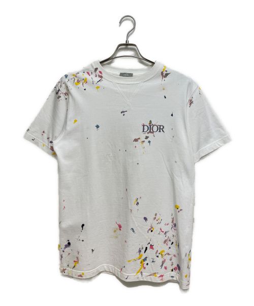 DIOR HOMME（ディオール オム）DIOR HOMME (ディオール オム) ペイントデザインTシャツ ホワイト サイズ:SIZE Sの古着・服飾アイテム