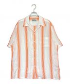 WACKO MARIAワコマリア）の古着「ストライプオープンカラーシャツ」｜オレンジ