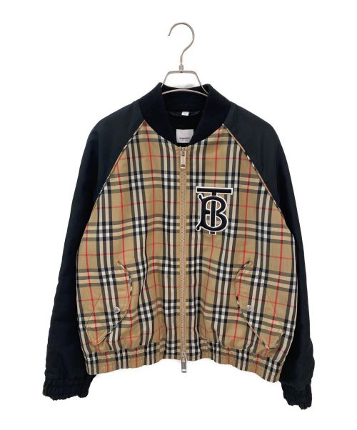 BURBERRY（バーバリー）BURBERRY (バーバリー) TBロゴノバチェックブルゾン ブラウン サイズ:42の古着・服飾アイテム