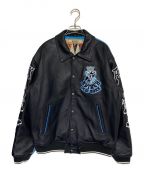 AVIREXアヴィレックス）の古着「AVIREX LION 2TONE VARSITY JACKET」｜グレー×ブルー