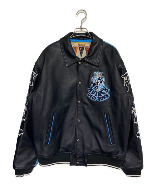 AVIREX（アヴィレックス）AVIREX (アヴィレックス) AVIREX LION 2TONE VARSITY JACKET グレー×ブルー サイズ:Lの古着・服飾アイテム