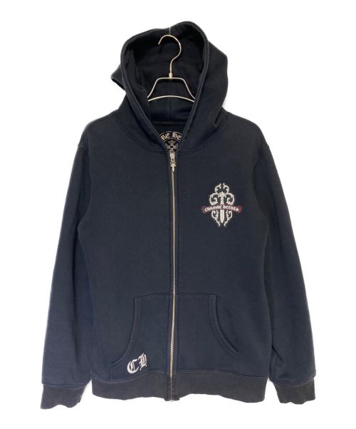 CHROME HEARTS（クロムハーツ）CHROME HEARTS (クロムハーツ) プリントフルジップパーカー ブラック サイズ:Sの古着・服飾アイテム