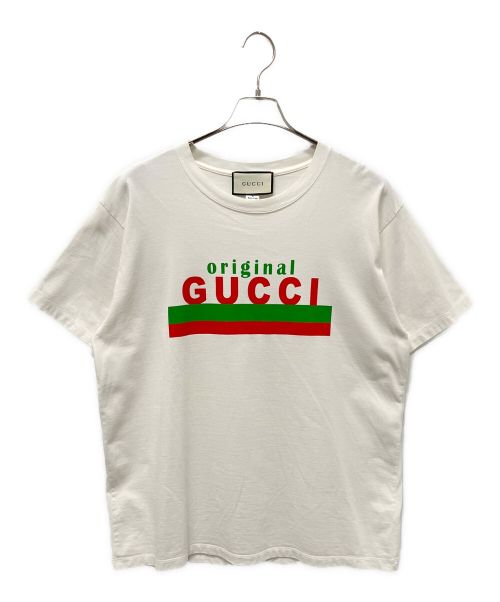 GUCCI（グッチ）GUCCI (グッチ) オリジナル GUCCI プリント オーバーサイズ Tシャツ アイボリー サイズ:Mの古着・服飾アイテム