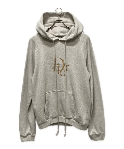 Christian Dior（クリスチャン ディオール）Christian Dior (クリスチャン ディオール) ERL (イーアールエル) ERL LOGO GLITTER EMBROIDERED HOODIE グレー サイズ:Sの古着・服飾アイテム