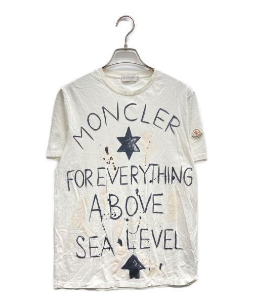 MONCLER（モンクレール）MONCLER (モンクレール) ペイント加工Tシャツ ホワイト サイズ:Mの古着・服飾アイテム