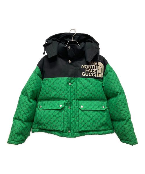 GUCCI（グッチ）GUCCI (グッチ) THE NORTH FACE (ザ ノース フェイス) パッディドダウンジャケット グリーン×ブラック サイズ:Sの古着・服飾アイテム