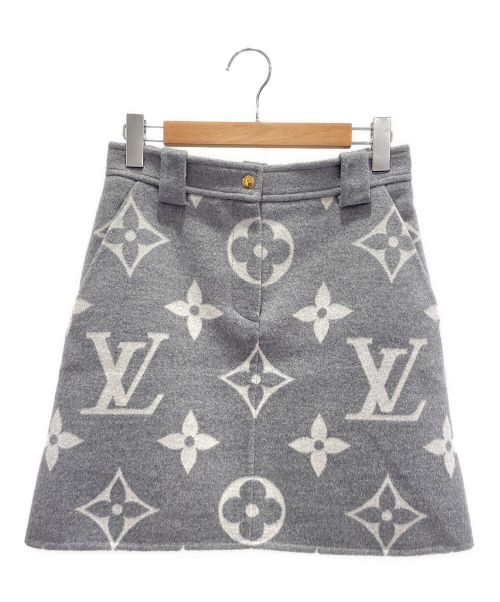 LOUIS VUITTON（ルイ ヴィトン）LOUIS VUITTON (ルイ ヴィトン) モノグラムメルトンスカート グレー サイズ:38の古着・服飾アイテム