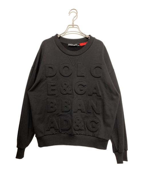 DOLCE & GABBANA（ドルチェ＆ガッバーナ）DOLCE & GABBANA (ドルチェ＆ガッバーナ) LOGO DETAILED CREWNECK SWEATSHIRT ブラック サイズ:Sの古着・服飾アイテム