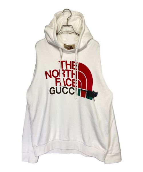 GUCCI（グッチ）GUCCI (グッチ) THE NORTH FACE (ザ ノース フェイス) プリントプルオーバーパーカー アイボリー サイズ:Sの古着・服飾アイテム