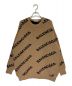 BALENCIAGA（バレンシアガ）の古着「 Logo Jacquard Oversize Crew Neck Knit Sweater」｜ベージュ×ブラック