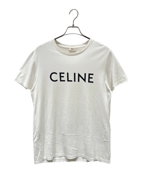 CELINE（セリーヌ）CELINE (セリーヌ) ロゴ ルーズ クルーネックカットソー ホワイト サイズ:Sの古着・服飾アイテム